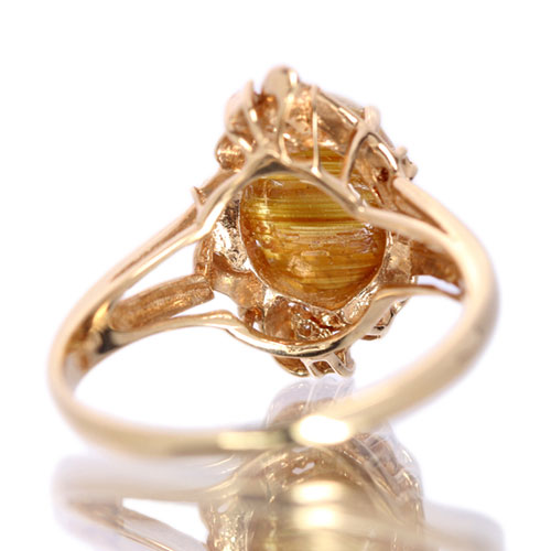 ゴールデンルチルクォーツキャッツアイ3ct ダイヤモンド イエロー
