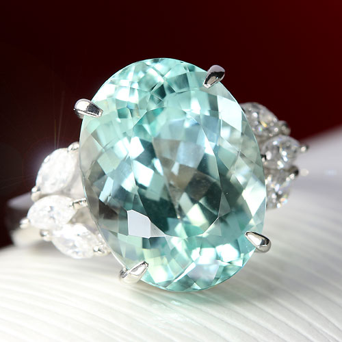アンブリゴナイト 10ct ダイヤモンド プラチナ リング（指輪）【品質 ...