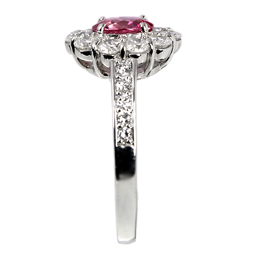パパラチアサファイア 0.7ct ダイヤモンド プラチナ リング（指輪