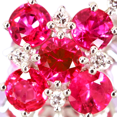 ルビー2ct ダイヤモンド ホワイトゴールド ネックレス【品質保証書  