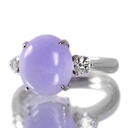 ラベンダー翡翠（ヒスイ）4.6ct K18ホワイトゴールド ダイヤモンド