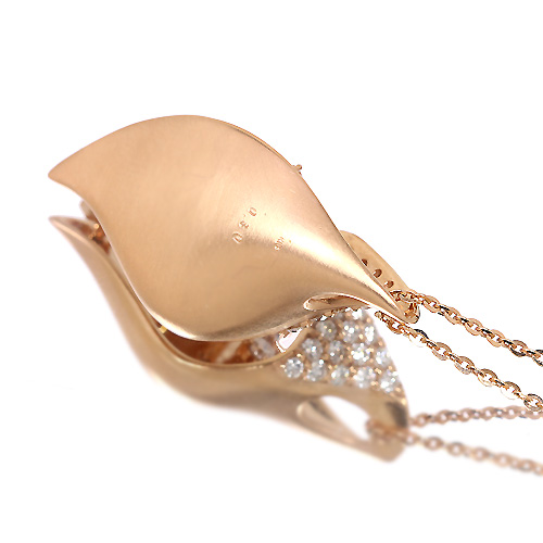 ダイヤモンド 0.8ct ピンクゴールド リーフデザインネックレス ダイヤモンド 0.8ct ピンクゴールド リーフデザインネックレス