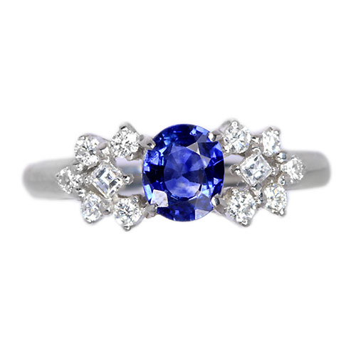 ブルーサファイア0.7ct ダイヤモンド プラチナ リング（指輪）【品質 