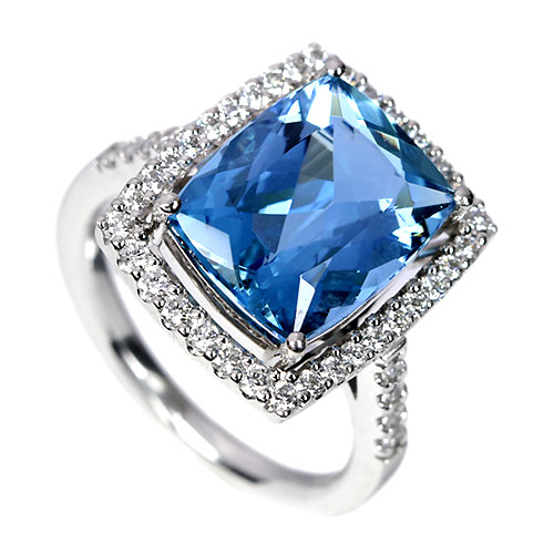 ブラジル産サンタマリアアクアマリン4.8ct ダイヤモンド