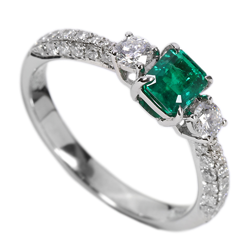 コロンビア産エメラルド0.56ct ダイヤモンド0.53ct プラチナ コロンビア産エメラルド0.56ct ダイヤモンド0.53ct プラチナ