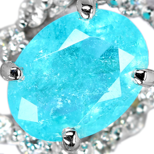 ブラジル産パライバトルマリン0.59ct ダイヤモンド0.13ct