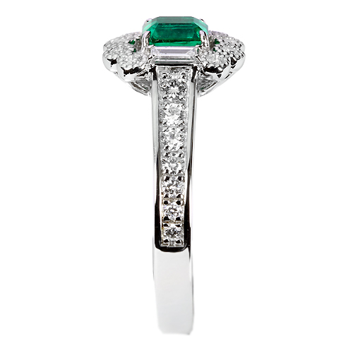 コロンビア産エメラルド0.44ct ダイヤモンド0.45ct プラチナ リング