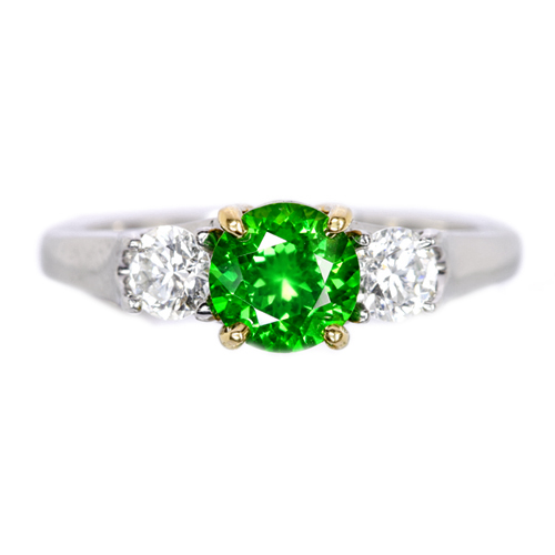 ロシア産デマントイドガーネット1.18ct ダイヤモンド プラチナ950