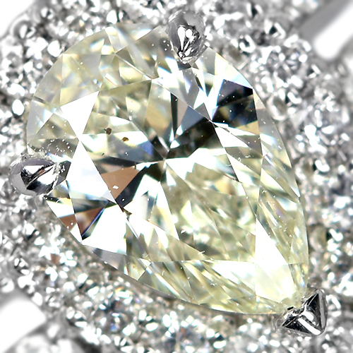ダイヤモンド0.5ct/L/SI-1 ダイヤモンド0.44ct ペアシェイプ プラチナ 