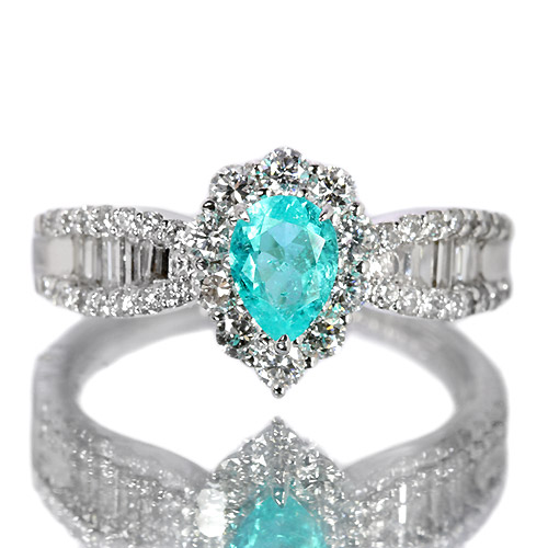 ブラジル産パライバトルマリン0.4ct ダイヤモンド0.67ct プラチナ
