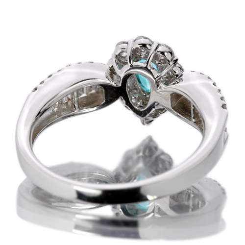 パライバトルマリン　プラチナリング　4g ブラジル産パライバトルマリン0.4ct ダイヤモンド0.67ct プラチナ