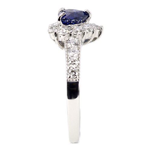 ロイヤルブルーサファイア1ct ダイヤモンド0.7ct ハートシェイプ ロイヤルブルーサファイア1ct ダイヤモンド0.7ct ハートシェイプ