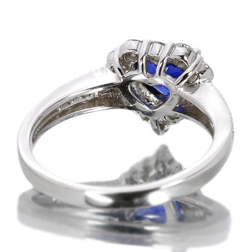 ロイヤルブルーサファイア1ct ダイヤモンド0.7ct ハートシェイプ