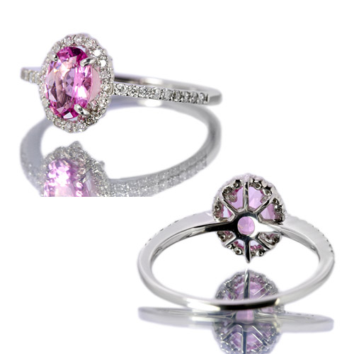 マダガスカル産モルガナイト0.6ct ダイヤモンド プラチナ リング（指輪