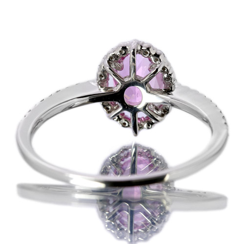 マダガスカル産モルガナイト0.6ct ダイヤモンド プラチナ リング（指輪
