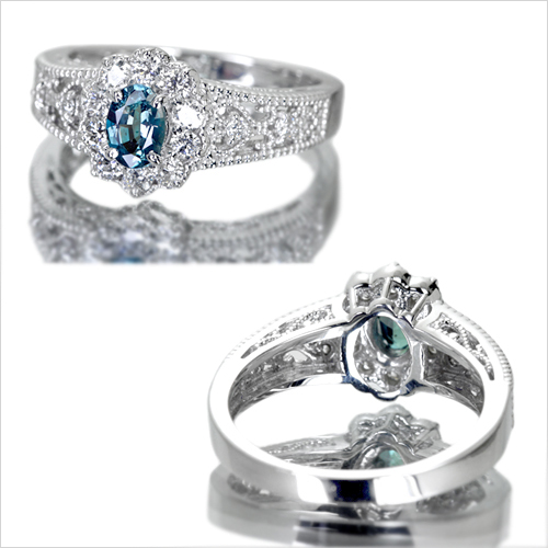 ブラジル産アレキサンドライト0.46ct ダイヤモンド0.44ct
