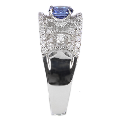 コーンフラワーサファイア0.47ct ダイヤモンド0.4ct プラチナ