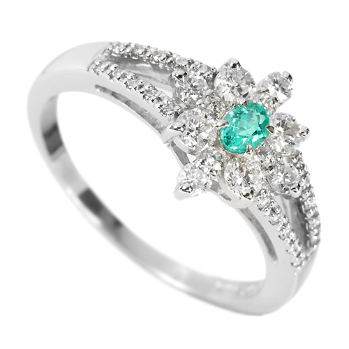 ブラジル産パライバトルマリン 0.1ct ダイヤモンド プラチナ