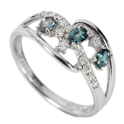 ブラジル産アレキサンドライト0.38ct ダイヤモンド0.17ct プラチナ