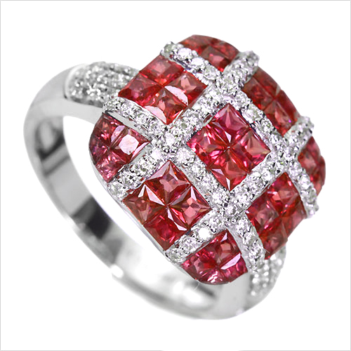 ルビー 2.3ct ダイヤモンド 0.5ct ホワイトゴールド ミステリー 