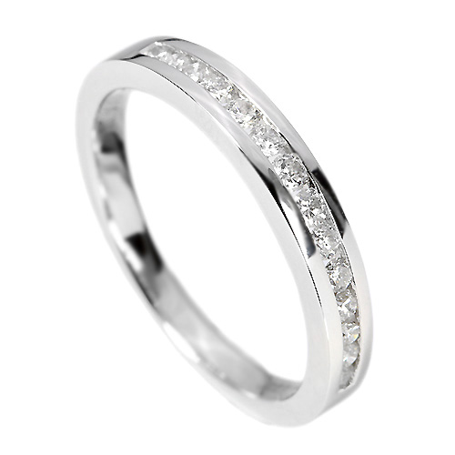 ダイヤモンド ハーフエタニティ ホワイトゴールド リング 指輪 N00565