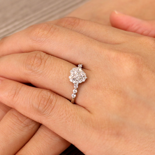 ダイヤモンド0.51ct/F/I ハートシェイプ プラチナ リング（指輪 