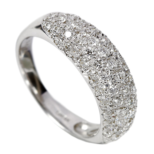 ダイヤモンド1ct パヴェ ホワイトゴールド リング（指輪）【品質