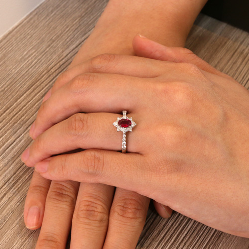 プラチナ ルビー リング 1.04ct ノーヒート