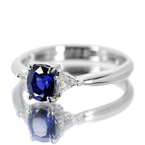 VIVID BLUEサファイア1ct ダイヤモンド プラチナ リング（指輪