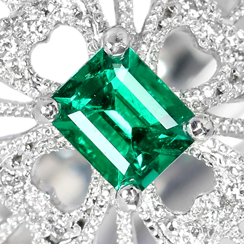 コロンビア産エメラルド0.4ct ダイヤモンド0.26ct プラチナ リング