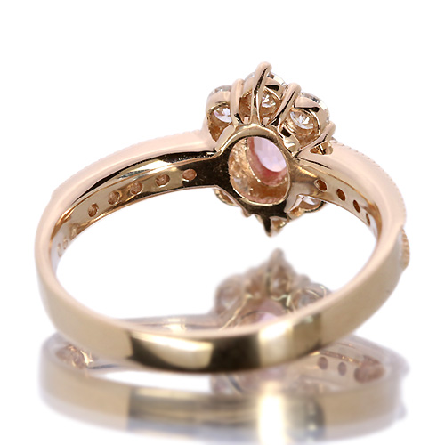 パパラチアサファイア0.27ct ダイヤモンド0.6ct ピンクゴールド パパラチアサファイア0.27ct ダイヤモンド0.6ct ピンクゴールド