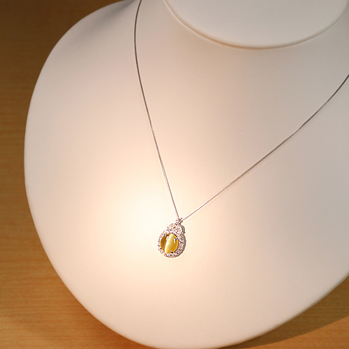 クリソベリルキャッツアイ4ct ダイヤモンド0.48ct プラチナ