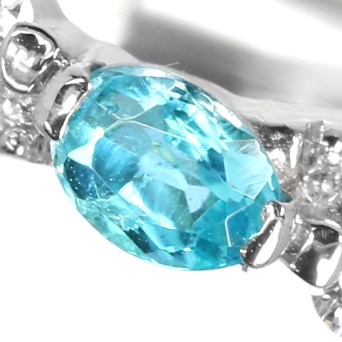 ブラジル産パライバトルマリン ダイヤモンド0.3ct プラチナ リング