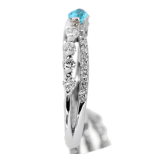 ブラジル産パライバトルマリン ダイヤモンド0.3ct プラチナ リング