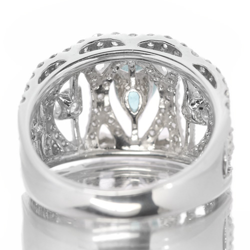 ブラジル産パライバトルマリン 0.55ct ダイヤモンド プラチナ リング 