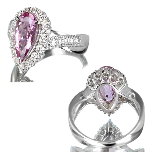 ピンクインペリアルトパーズ2ct ダイヤモンド0.75ct プラチナ