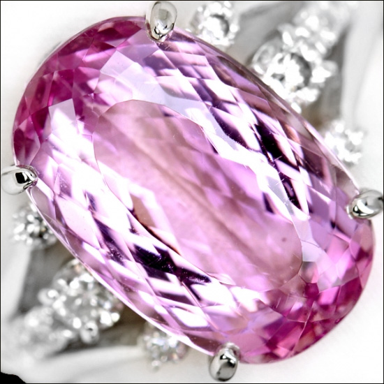 ピンクインペリアルトパーズ8.6ct ダイヤモンド0.41ct プラチナ