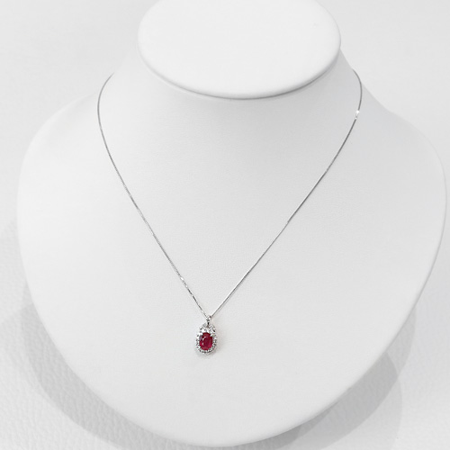 Ptルビー ダイヤモンドネックレス プラチナ ダイヤ プラチナ ルビー ダイヤモンド ネックレス （R0.25ct D0.12ct
