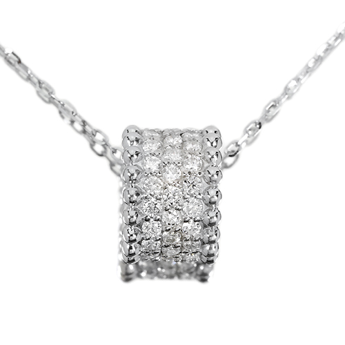ダイヤモンド1ct パヴェ プラチナ ネックレス【品質保証書/宝石鑑別 