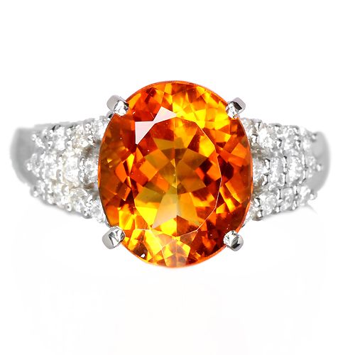 マデイラシトリン3.58ct ダイヤモンド0.49ct プラチナ リング（指輪