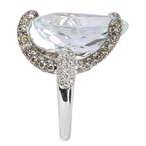 アクアマリン17ct ダイヤモンド ホワイトゴールド リング（指輪）12番