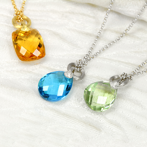 ペンダント ファイブ ストーン (黄水晶)シトリン 10kイエロー