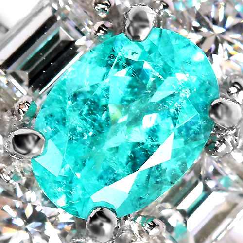 ブラジル産パライバトルマリン0.44ct ダイヤモンド0.69ct プラチナ 