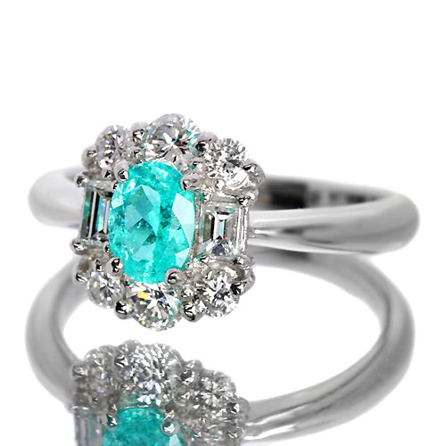 ブラジル産パライバトルマリン0.44ct ダイヤモンド0.69ct プラチナ