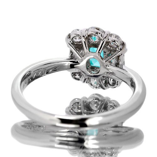 ブラジル産パライバトルマリン0.44ct ダイヤモンド0.69ct プラチナ