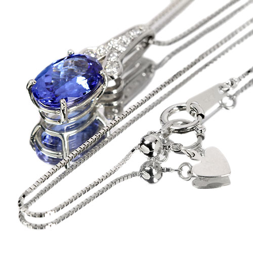 タンザナイト2.75ct ダイヤモンド ホワイトゴールド ネックレス【品質  