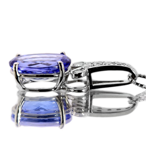 タンザナイト2.75ct ダイヤモンド ホワイトゴールド ネックレス【品質  