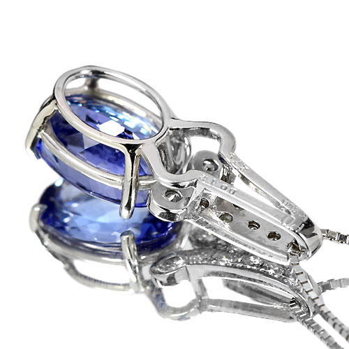 タンザナイト2.75ct ダイヤモンド ホワイトゴールド ネックレス【品質  