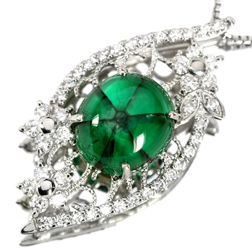 トラピッチェエメラルド8.96ct ダイヤモンド1.38ct プラチナ 