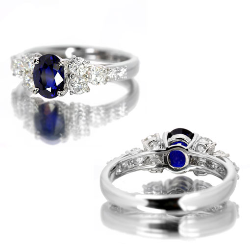 ロイヤルブルーサファイア1.17ct ダイヤモンド0.75ct プラチナ
